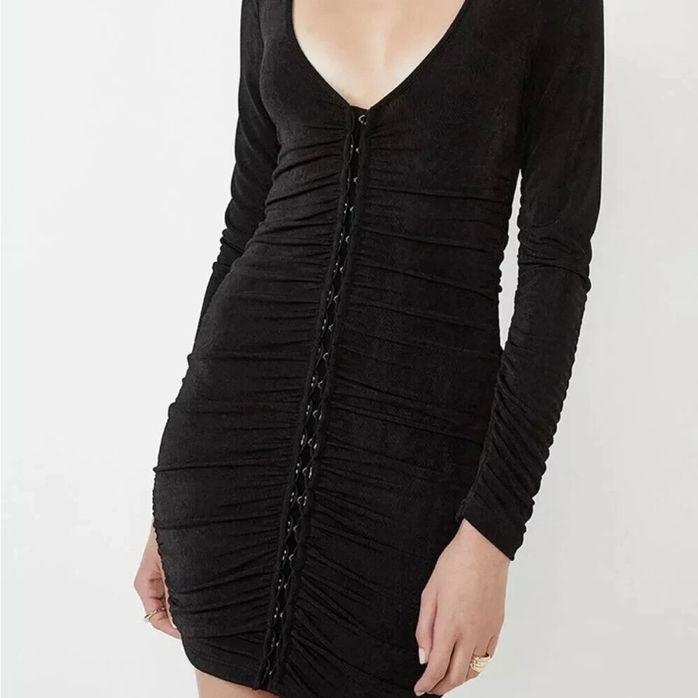 Bardot‎ Black Ruched Mini Dress